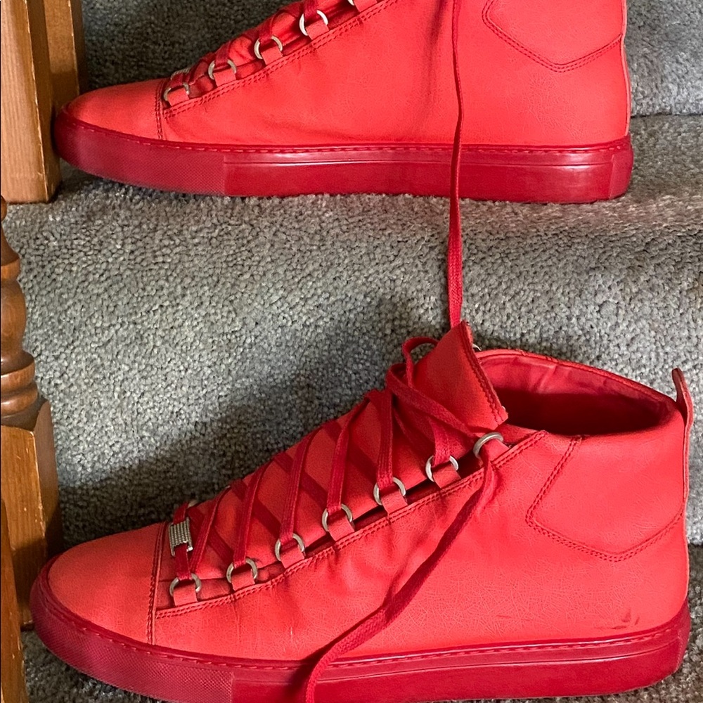 Authentic Balenciaga Arena Red Craquele